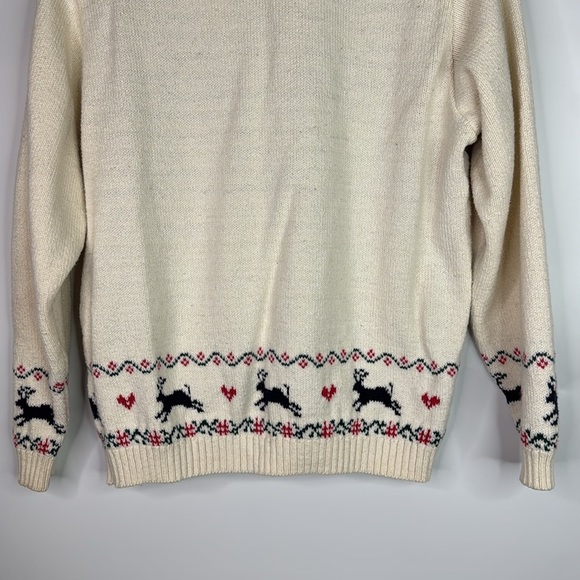 Vintage Northern Reflections Christmas Reindeer Christmas Tree Sweater S/M - Picture 6 of 8